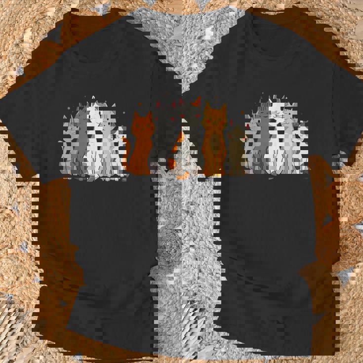 かわいい漫画の猫のイラスト Tシャツ 高齢者への贈り物