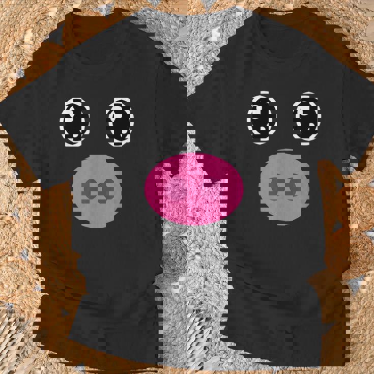 かわいい豚の顔 ピンクの鼻 面白い動物愛好家コスチューム Tシャツ 高齢者への贈り物