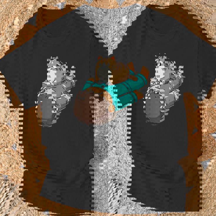 くつろぐ猫 Relaxing Cat Tシャツ 高齢者への贈り物