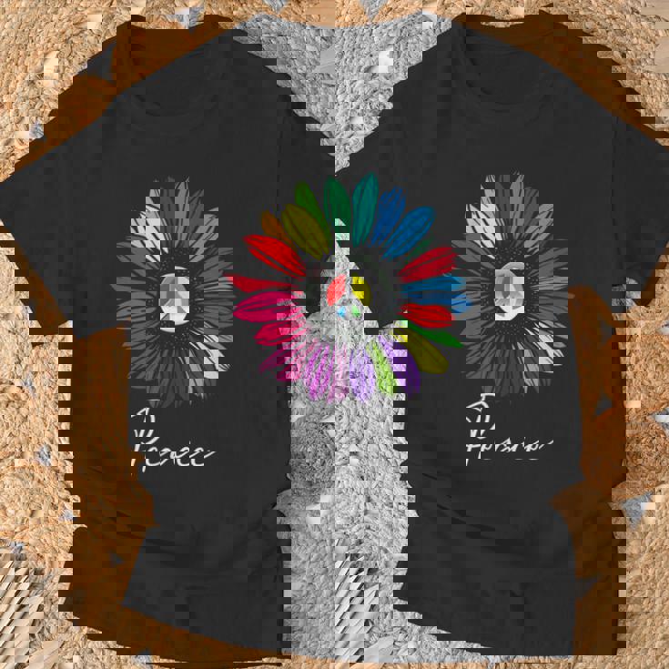 すべての愛する人々に平和 陽気なデザイン Tシャツ 高齢者への贈り物