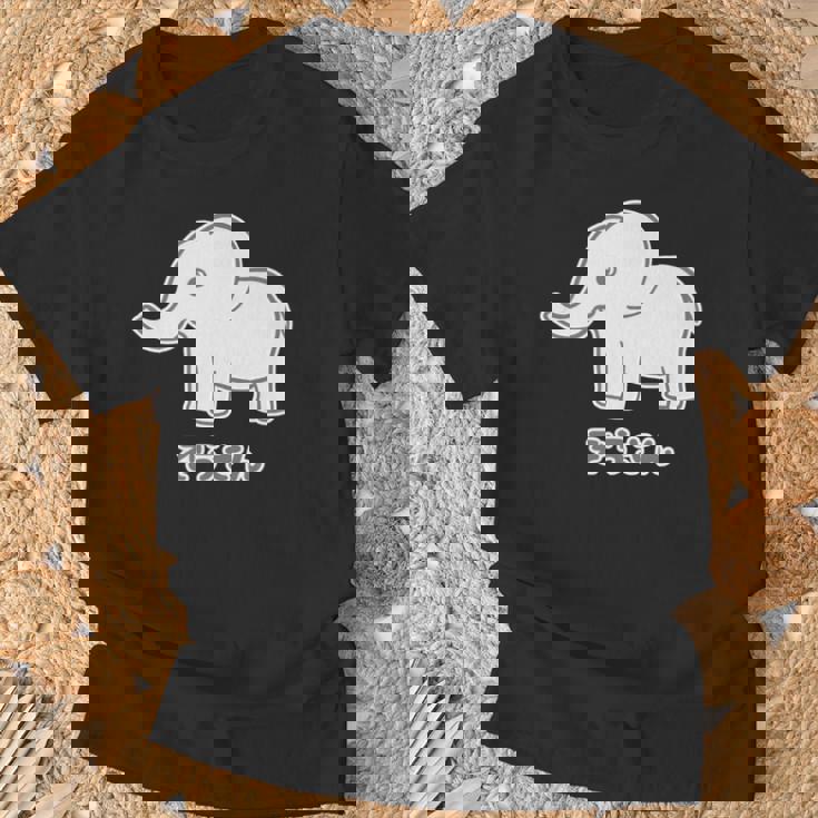 ぞうさん 象（Bタイプ）シンプル【どうぶつフレンズ】面白 動物 イラスト 長袖tシャツ Tシャツ 高齢者への贈り物