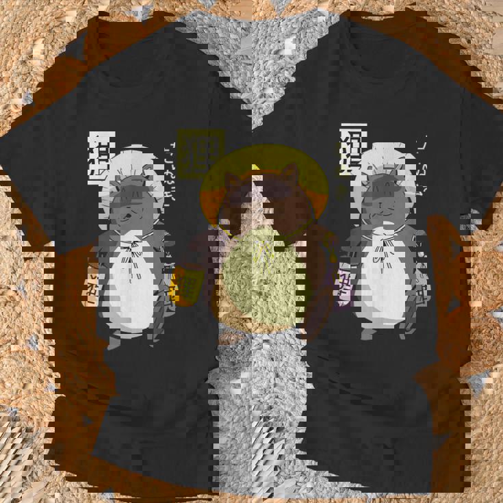 たぬき 妖怪 クリーチャー 日本語 Tシャツ 高齢者への贈り物