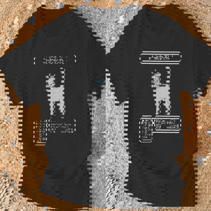 ねこがあらわれた！ 猫好き ゲーム好き ネコ飼い ネコママ 猫ママ ネコパパ 猫パパ Rpg ゲーム 猫 ねこ ネコ Tシャツ 高齢者への贈り物