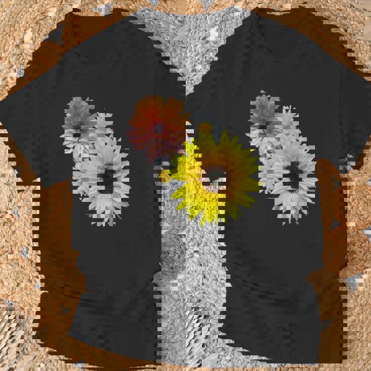 ひまわり ガーベラ 花 デイジー ガーベラ 花 デイジー 花柄 Tシャツ 高齢者への贈り物