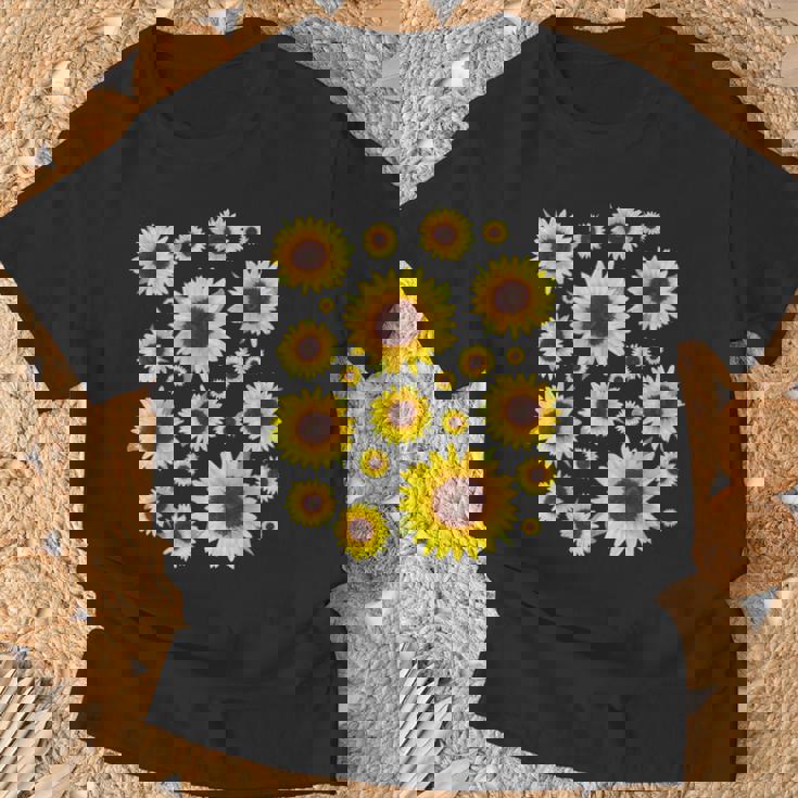 ひまわり 花柄 花 シンプル ポジティブ 夏 グラフィック Tシャツ 高齢者への贈り物