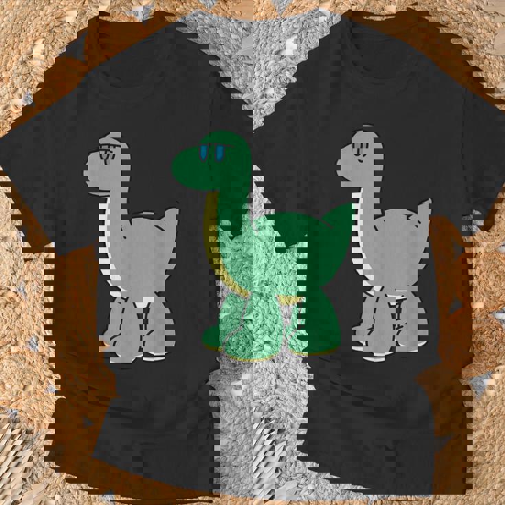 ゆるい恐竜のキャラクターイラスト_ブラキオサウルス Tシャツ 高齢者への贈り物