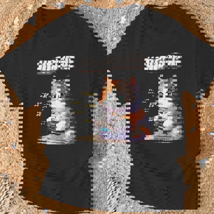 わがままゲーマー猫 ゲーム好き かわいい おもしろ マンガ アニメ オタク Tシャツ 高齢者への贈り物
