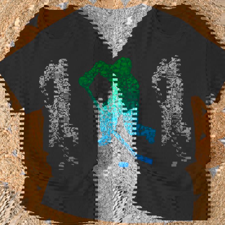 アイスホッケー選手ユースメンズキッズボーイズ 長袖tシャツ Tシャツ 高齢者への贈り物