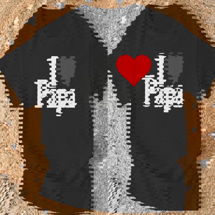アイラブハートパパ父の日パパパパ Tシャツ 高齢者への贈り物