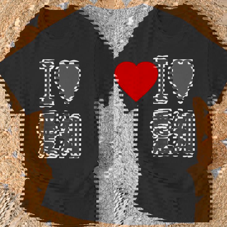 アイラブ・愛知（I Love ハート）Big 大きな文字【47都道府県】ジモtティ 地元愛 旅行お土産 面白 Tシャツ 高齢者への贈り物