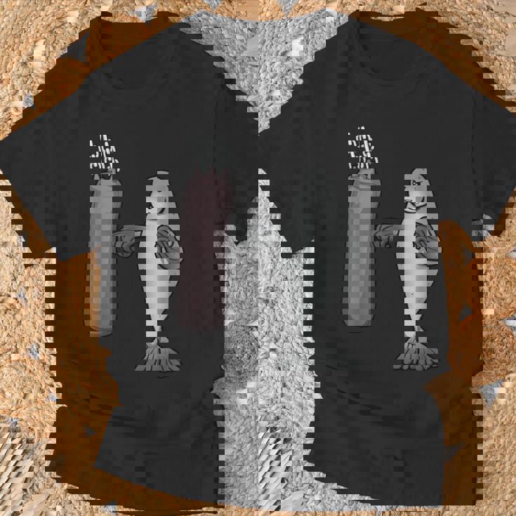 アザラシ ボクシング ホビーボックス スポーツ 海獣 Tシャツ 高齢者への贈り物