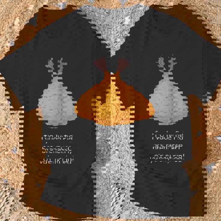 アジフライ好きなら、あなたは私の友達、アジフライ好き共有メッセージ Tシャツ 高齢者への贈り物