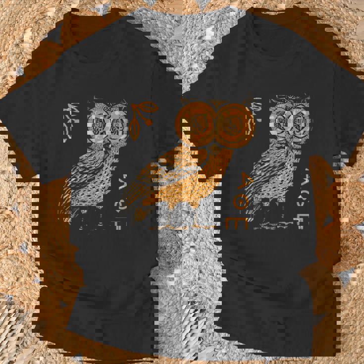 アテナのフクロウ ギリシャ神話 古代ギリシャ Tシャツ 高齢者への贈り物