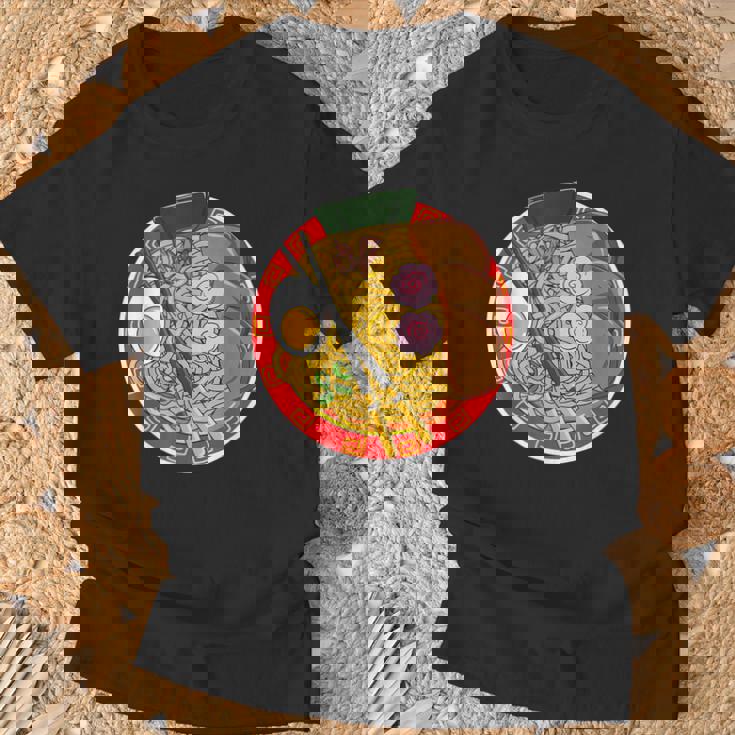 アニメ 和風ラーメン 麺類 食いしん坊ギフト Tシャツ 高齢者への贈り物