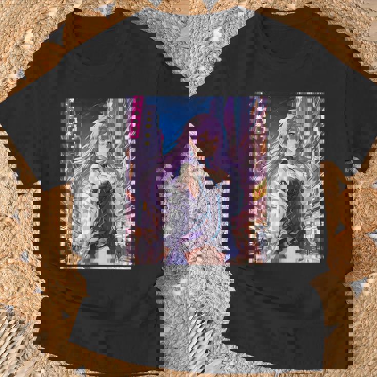 アニメの女の子、漫画、美学、かわいい、日本語、Waifu プリント Tシャツ 高齢者への贈り物