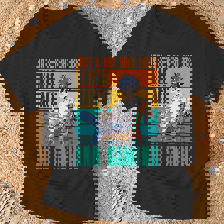 アニメラーメンとゲームが大好きな少年 カワイイゲーマー Tシャツ 高齢者への贈り物