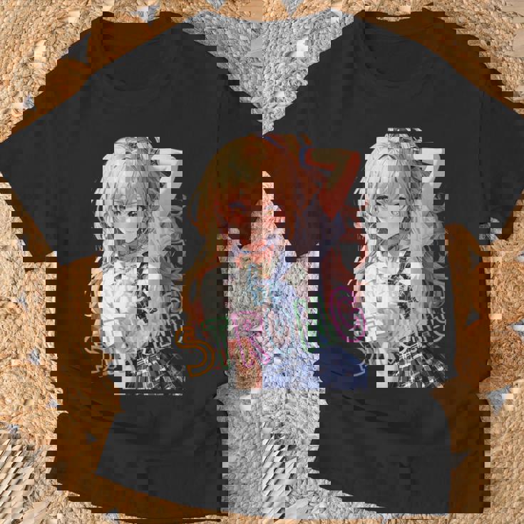 アニメ風イラスト ギャル 最強 可愛い女の子 Tシャツ 高齢者への贈り物