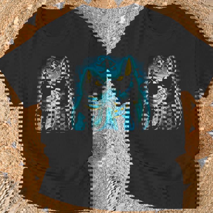 アヌビスとバステト 古代エジプトの死後の世界の神 Tシャツ 高齢者への贈り物