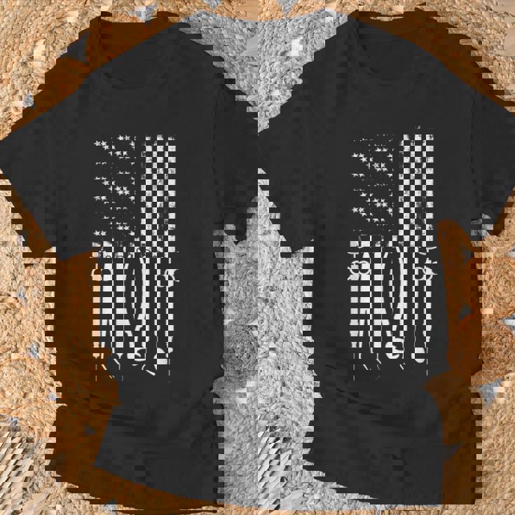 アメリカの旗 歯科技工士 道具 歯医者 アイテム 歯 Tシャツ 高齢者への贈り物