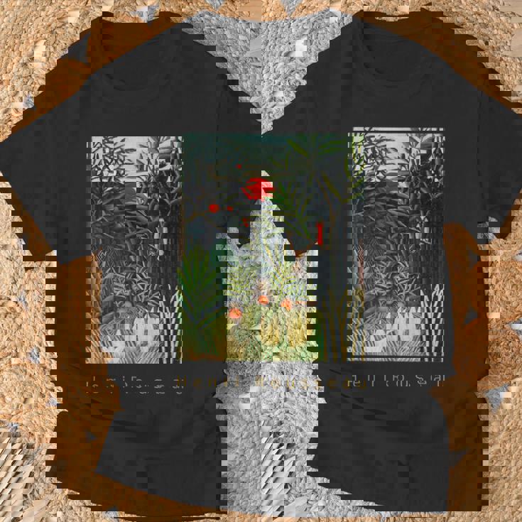 アンリ・ルソー 森の中の猿とオウム Tシャツ 高齢者への贈り物