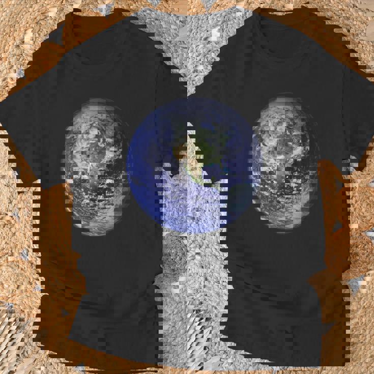 アースプラネット 地球 北米 平球 宇宙雲 Tシャツ 高齢者への贈り物