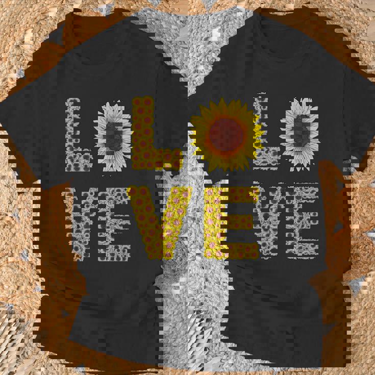 イエロー ひまわり ラブフラワー ひまわり 花柄 かわいい Tシャツ 高齢者への贈り物