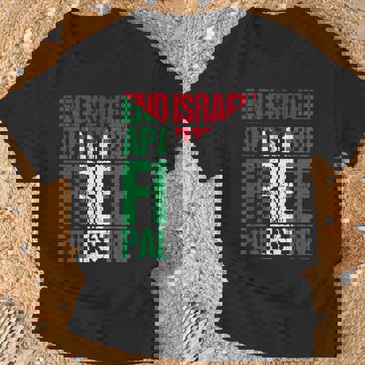 イスラエルのアパルトテッドフリーパレスチナを終えましょう Tシャツ 高齢者への贈り物