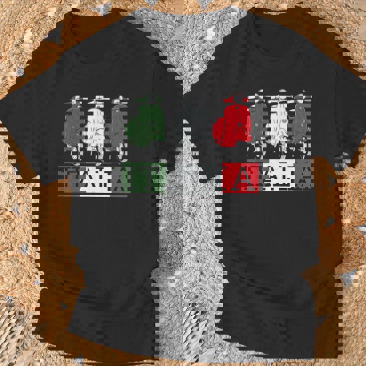 イタリア イタリア 国旗 スクーター ベスパ 原付ライダー お土産 ギフト Tシャツ 高齢者への贈り物