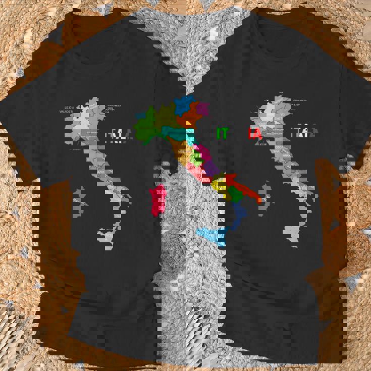 イタリア地図ブーツ 国旗 イタリア Tシャツ 高齢者への贈り物