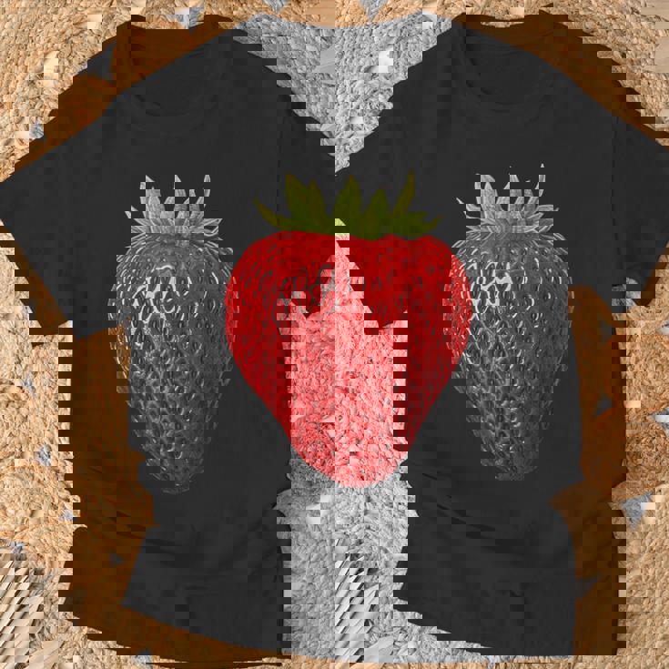 イチゴ イラスト アート フルーツ グラフィック モチーフ Tシャツ 高齢者への贈り物