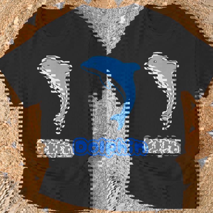 イルカ Dolphin ドルフィン【どうぶつフレンズ】水族館 海の生き物 ゆるくて かわいい 動物 イラスト Tシャツ 高齢者への贈り物