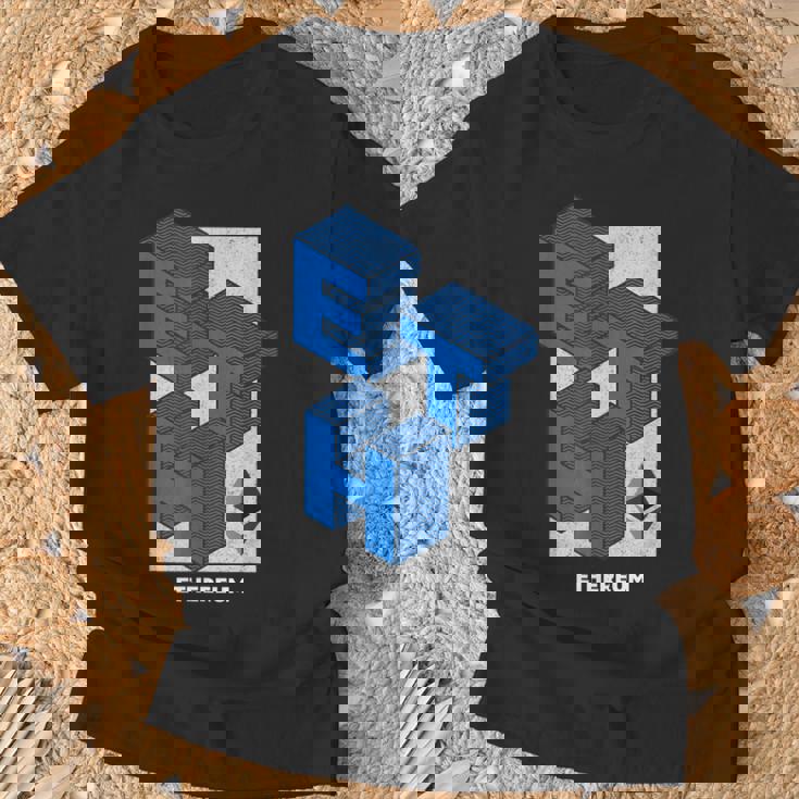 イーサリアム クリプトアイソメトリックテキスト Eth 暗号通貨シャツ Tシャツ 高齢者への贈り物