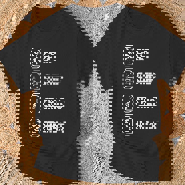 イート・スリープ・チェロ・リピート Tシャツ 高齢者への贈り物