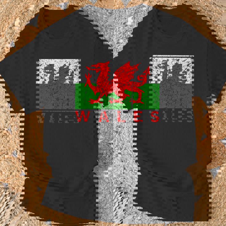 ウェールズ国旗 ウェールズ ドラゴン アンティーク調 メンズ レディース キッズ Tシャツ 高齢者への贈り物