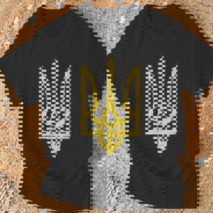 ウクライナのトライデントシンボル ウクライナ支援愛国 Tシャツ 高齢者への贈り物