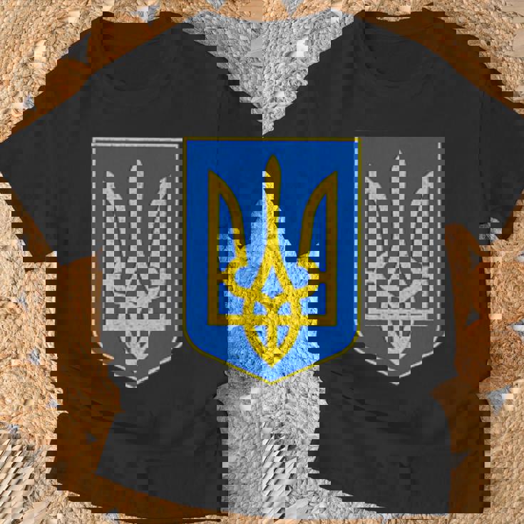 ウクライナの国章、ウクライナトリズブ、ウクライナトライデント Tシャツ 高齢者への贈り物