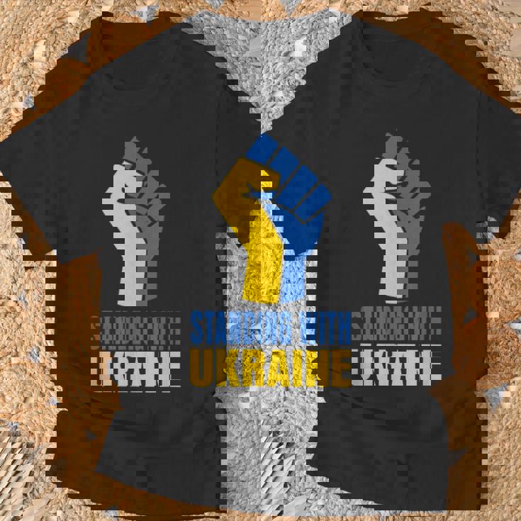 ウクライナを支援 ウクライナと共に立つ Tシャツ 高齢者への贈り物