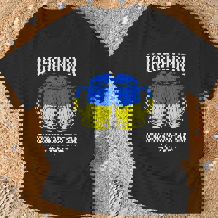 ウクライナ国旗ビール ウクライナ飲酒チーム Tシャツ 高齢者への贈り物