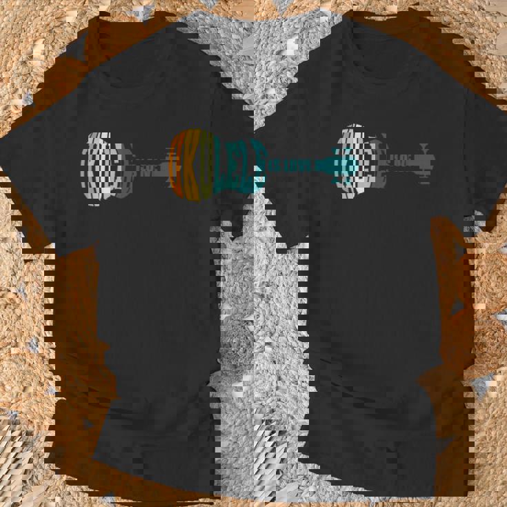 ウクレレ・イズ・ラブ アコースティック ハワイアン ミュージシャン ウクレレ アロハ ギター Tシャツ 高齢者への贈り物