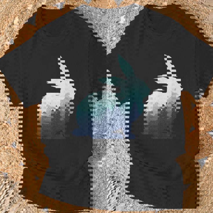 ウサギ バニー 野ウサギ 動物 野生 芸術的 グラフィック 自然 Tシャツ 高齢者への贈り物