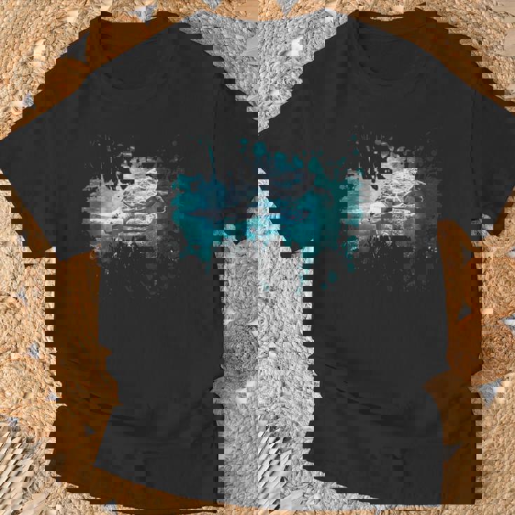 メンズ ウミガメ 風景 亀 Tシャツ 高齢者への贈り物