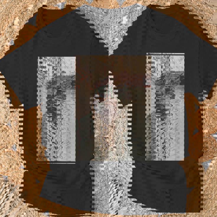 エゴン・シーレ作「トリエステの港」1907 Tシャツ 高齢者への贈り物