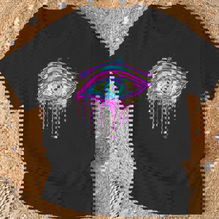 エジプトのホルスの目 トリッピー サイケデリック アート 宇宙 シュール Tシャツ 高齢者への贈り物