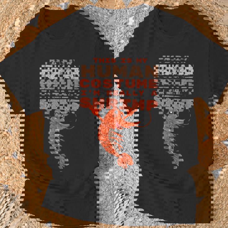 エビ 面白い人間のコスチューム レトロ エビやザリガニ Tシャツ 高齢者への贈り物