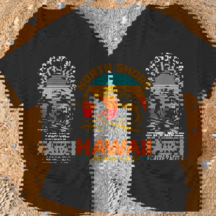 オアフ島のラニアケアビーチノースショアサーフィンハワイオアフ島 Tシャツ 高齢者への贈り物