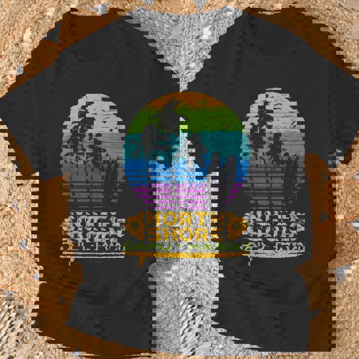 オアフ島ノースショア ハワイお土産サーフィンスタイル Tシャツ 高齢者への贈り物