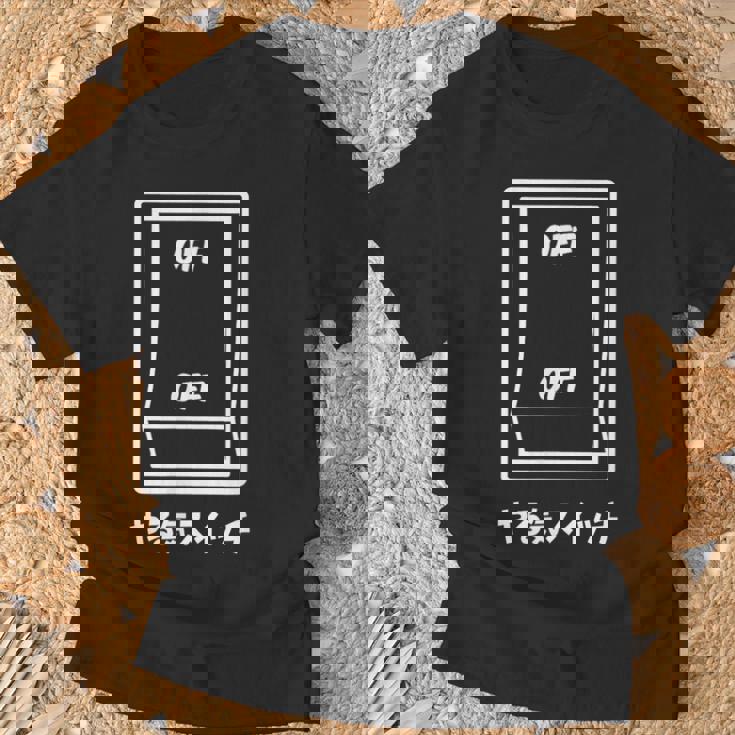 オフオフ やる気スイッチ ジョーク かわいい おやじギャグ ギャグ おもしろ Tシャツ 高齢者への贈り物