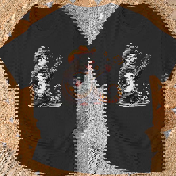 オポッサム演奏 バンジョー ギター 面白い ポッサムハット ゴミ オポッサム Tシャツ 高齢者への贈り物