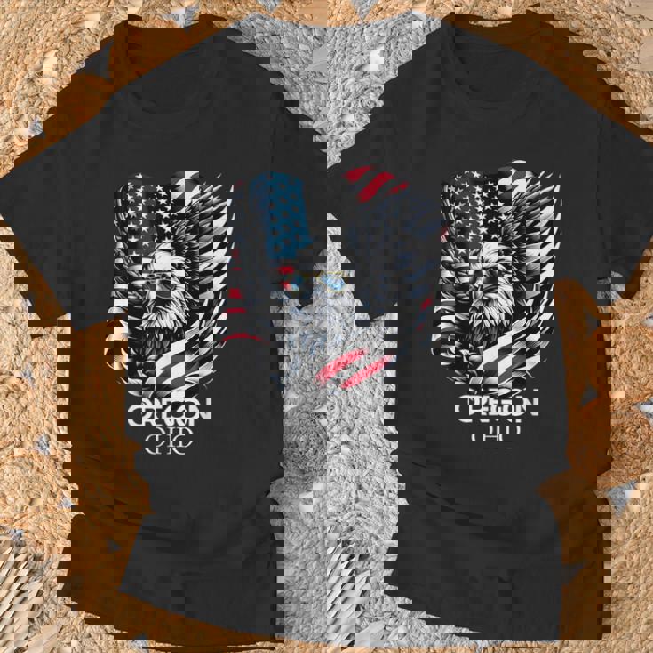 オレゴン州オハイオ州 7月4日 アメリカ国旗 Tシャツ 高齢者への贈り物