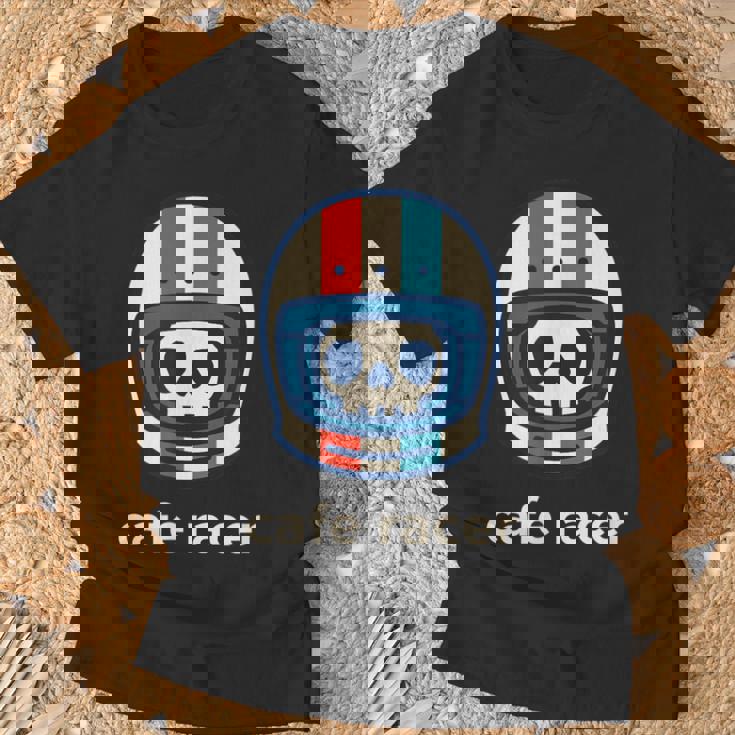 カフェレーサー トレンディ シンプル ヘルメット デザイン バイク Tシャツ 高齢者への贈り物
